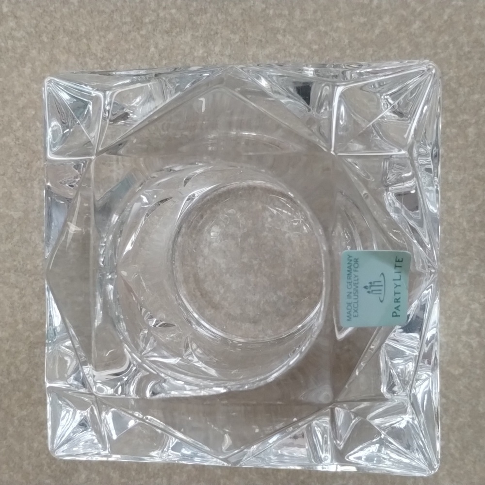 PartyLite Quad Lead Crystal Votive Candle Holder, never used